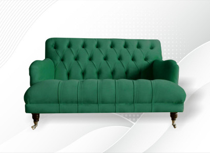 Chesterfield armchair couch upholstery sofa couches 1.5 seater single-seater green textile